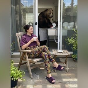 OS LuLaRoe Multicolor Geometric Leggings